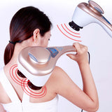 SOGA 2X Portable Handheld Massager Soothing Heat Stimulate Blood Flow Shoulder 4 Heads Massage