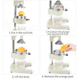 SOGA Commercial Manual Juicer Hand Press Juice Extractor Squeezer Orange Citrus White