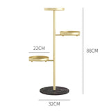 SOGA 2X 3 Tier Gold Round Plant Stand Flowerpot Tray Display Living Room Balcony Metal Decorative Shelf