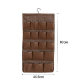 SOGA 2X Coffee Double Sided Hanging Storage Bag Underwear Bra Socks Mesh Pocket Hanger Home Organiser