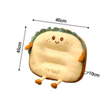 SOGA Smiley Face Toast Bread Cushion Stuffed Car Seat Plush Cartoon Back Support Pillow Home Decor