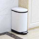 SOGA 2X Foot Pedal Stainless Steel Rubbish Recycling Garbage Waste Trash Bin U White 10L