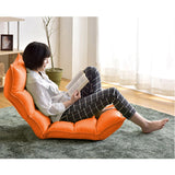 SOGA 4X Foldable Tatami Floor Sofa Bed Meditation Lounge Chair Recliner Lazy Couch Orange