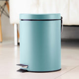 SOGA 4X Foot Pedal Stainless Steel Rubbish Recycling Garbage Waste Trash Bin Round 12L Blue