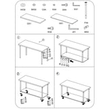 SOGA 120cm Commercial Catering Kitchen Stainless Steel Prep Work Bench Table with Wheels