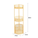 SOGA 3 Tier Bathroom Freestanding Storage Shelf Multifunctional Display Rack Organiser with Basket