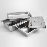 SOGA 4X Gastronorm GN Pan Full Size 1/1 GN Pan 2cm Deep Stainless Steel Tray with Lid