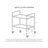 SOGA 2X 2 Tier 75×40×83cm Stainless Steel Kitchen Trolley Bowl Collect Service Food Cart Small