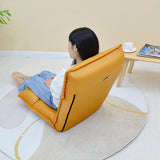 SOGA 4X Yellow Lounge Recliner Lazy Sofa Bed Tatami Cushion Collapsible Backrest Seat Home Office Decor