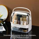 SOGA 2X 2 Tier White Countertop Makeup Cosmetic Storage Organiser Skincare Holder Jewelry Storage Box with Handle