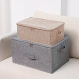 SOGA 2X Beige Small Portable Double Zipper Storage Box Moisture Proof Clothes Basket Foldable Home Organiser