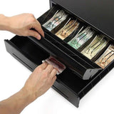 SOGA 2X Black Heavy Duty Cash Drawer Electronic 4 Bills 8 Coins Cheque Slot Tray Pos 410