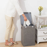 SOGA 2X  Grey Medium Collapsible Laundry Hamper Storage Box Foldable Canvas Basket Home Organiser Decor