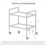 SOGA 4 Tier Stainless Steel Kitchen Dining Food Cart Trolley Utility 860x540x1170