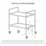 SOGA 2 Tier Stainless Steel Kitchen Dining Food Cart Trolley Utility Size 85x45x90cm Medium