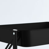 SOGA 2X 3 Tier Steel Black Foldable Kitchen Cart Multi-Functional Shelves Portable Storage Organizer with Wheels