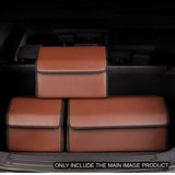 SOGA 2X Leather Car Boot Collapsible Foldable Trunk Cargo Organizer Portable Storage Box Coffee Small