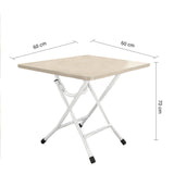 SOGA 2X White Portable Square Table Standing Legs Foldable Furniture Home Decor