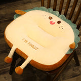 SOGA Cute Face Toast Bread Cushion Stuffed Car Seat Plush Cartoon Back Support Pillow Home Decor