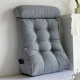SOGA 4X 45cm SilverTriangular Wedge Lumbar Pillow Headboard Backrest Sofa Bed Cushion Home Decor