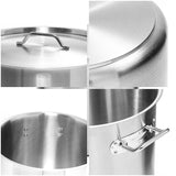 SOGA 33L 18/10 Stainless Steel Stockpot with Perforated Stock pot Basket Pasta Strainer