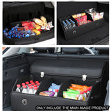 SOGA 4X Leather Car Boot Collapsible Foldable Trunk Cargo Organizer Portable Storage Box With Lock Black Medium