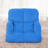 SOGA 4X Foldable Lounge Cushion Adjustable Floor Lazy Recliner Chair with Armrest Blue