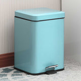 SOGA 2X Foot Pedal Stainless Steel Rubbish Recycling Garbage Waste Trash Bin Square 6L Blue