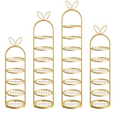 SOGA 2X 6 Tier Bunny Ears Shape Gold Plated Metal Shoe Organizer Space Saving Portable Footwear Storage Shelf