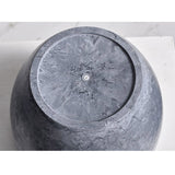 SOGA 2X 27cm Weathered Grey Round Resin Plant Flower Pot in Cement Pattern Planter Cachepot for Indoor Home Office