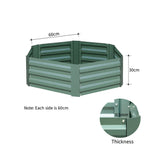 SOGA 60cm Hexagon Shape Galvanised Raised Garden Bed Vegetable Herb Flower Outdoor Planter Box