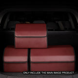 SOGA 4X  Leather Car Boot Collapsible Foldable Trunk Cargo Organizer Portable Storage Box Red Small