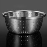 SOGA 2X Stainless Steel Nesting Basin Colander Perforated Kitchen Sink Washing Bowl Metal Basket Strainer Set of 3