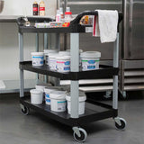 SOGA 2x 3 Tier Food Trolley Food Waste Cart w/ 2 Bins Storage Kitchen Small