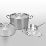 SOGA 32cm Stainless Steel Saucepan With Lid Induction Cookware With Triple Ply Base