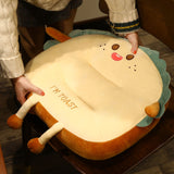 SOGA 2X Cute Face Toast Bread Cushion Stuffed Car Seat Plush Cartoon Back Support Pillow Home Decor