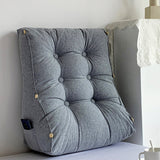 SOGA 2X 45cm SilverTriangular Wedge Lumbar Pillow Headboard Backrest Sofa Bed Cushion Home Decor