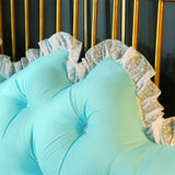 SOGA 4X 120cm Light Blue Princess Bed Pillow Headboard Backrest Bedside Tatami Sofa Cushion with Ruffle Lace Home Decor