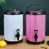 SOGA 18L Stainless Steel Insulated Milk Tea Barrel Hot and Cold Beverage Dispenser Container with Faucet Pink