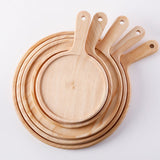 SOGA 8 inch Round Premium Wooden Pine Food Serving Tray Charcuterie Board Paddle Home Decor