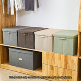 SOGA 2X Grey Super Large Foldable Canvas Storage Box Cube Clothes Basket Organiser Home Decorative Box