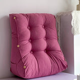 SOGA 45cm Magenta Triangular Wedge Lumbar Pillow Headboard Backrest Sofa Bed Cushion Home Decor