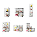 SOGA Black Portable Single Cube Storage Organiser Foldable DIY Modular Grid Space Saving Shelf