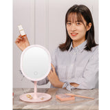 SOGA 2X 20cm Pink Rechargeable LED Light Makeup Mirror Tabletop Vanity Home Decor