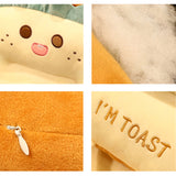 SOGA 2X Cute Face Toast Bread Cushion Stuffed Car Seat Plush Cartoon Back Support Pillow Home Decor