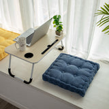 SOGA Blue Square Cushion Soft Leaning Plush Backrest Throw Seat Pillow Home Office Decor