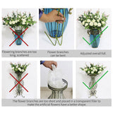 SOGA 85cm Clear Glass Tall Floor Vase with 12pcs White Artificial Fake Flower Set