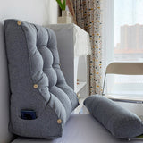 SOGA 45cm SilverTriangular Wedge Lumbar Pillow Headboard Backrest Sofa Bed Cushion Home Decor