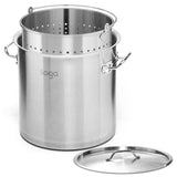 SOGA 71L 18/10 Stainless Steel Stockpot with Perforated Stock pot Basket Pasta Strainer