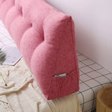 SOGA 2X 100cm Pink Triangular Wedge Bed Pillow Headboard Backrest Bedside Tatami Cushion Home Decor